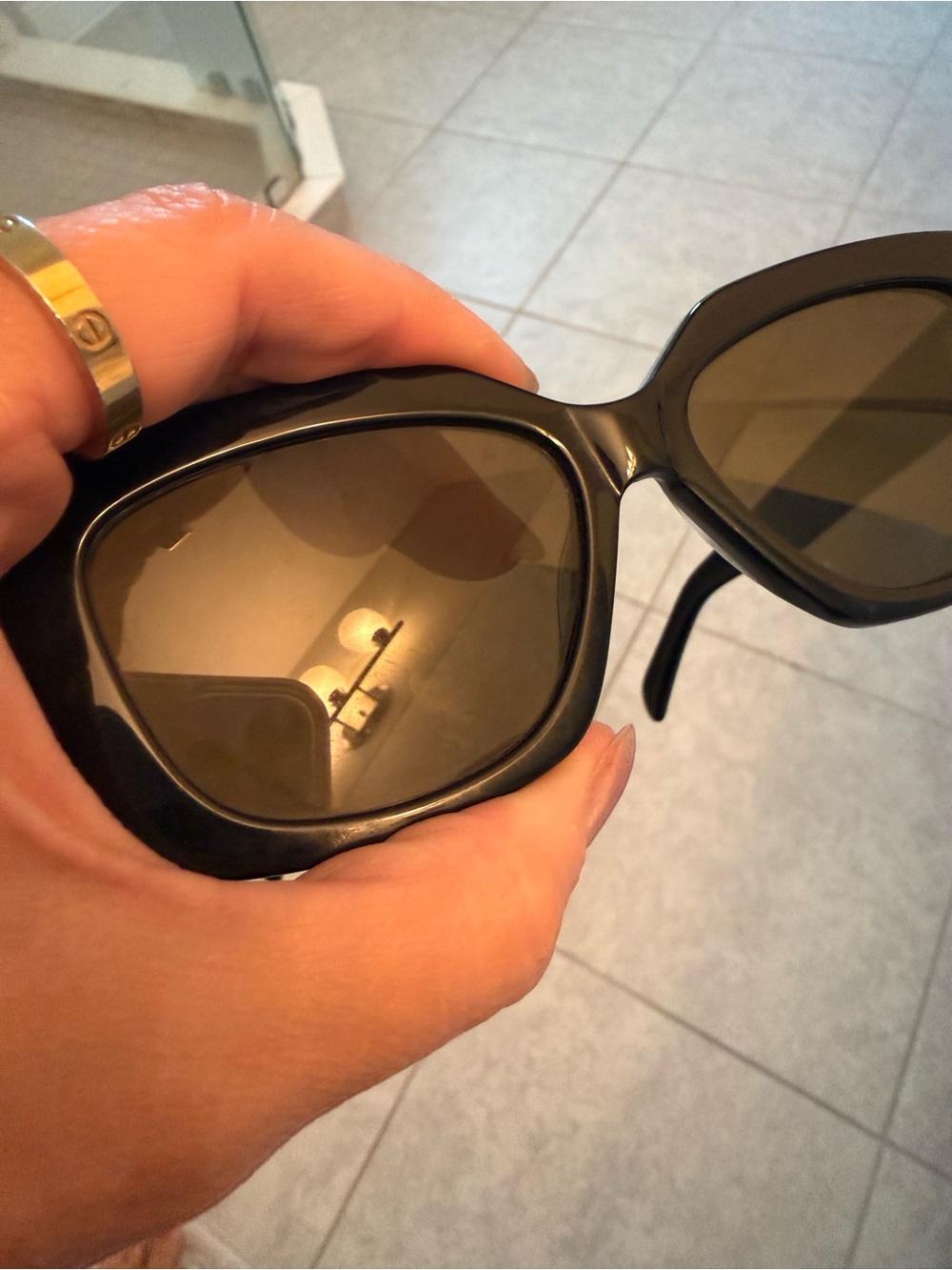 Celine Black Oversized Square Frame Sunglasses - Picture 7 of 9